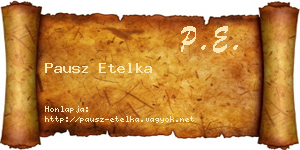 Pausz Etelka névjegykártya